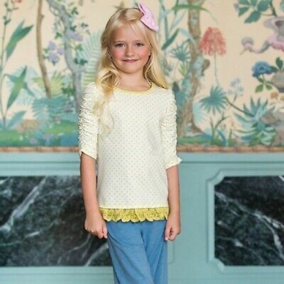 MATILDA JANE Rehearsal Time Tee Top Girls Size 4 NWT Make Believe Polka Dot EUC - Picture 2 of 9